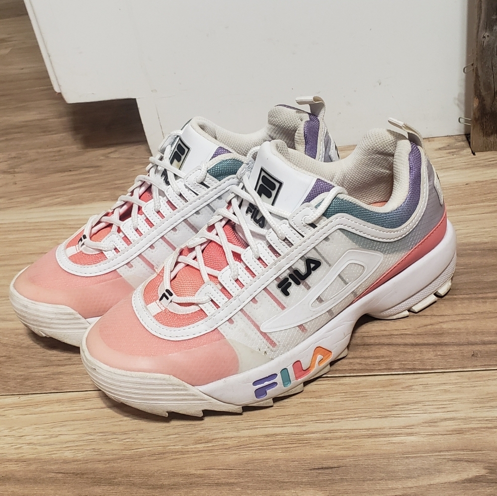 Fila Women 9 Sneaker Disruptor2 Pink/white/multi Color Chunky 90s Retro